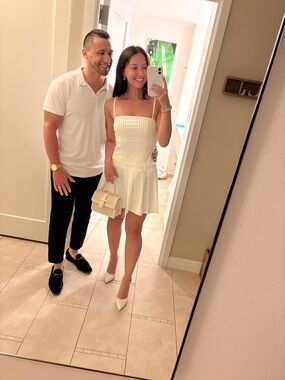 White Spaghetti-Strap Mini Dress